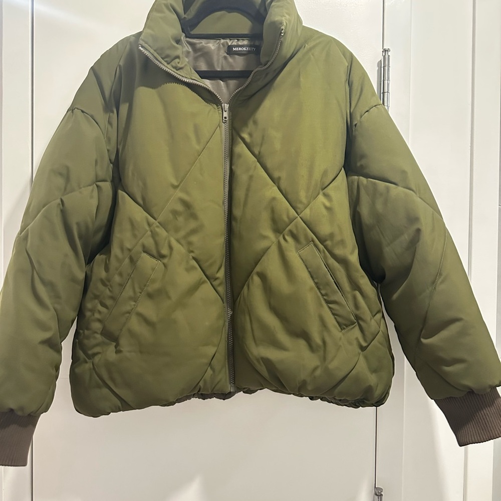 Olive Green Puffer Jacket